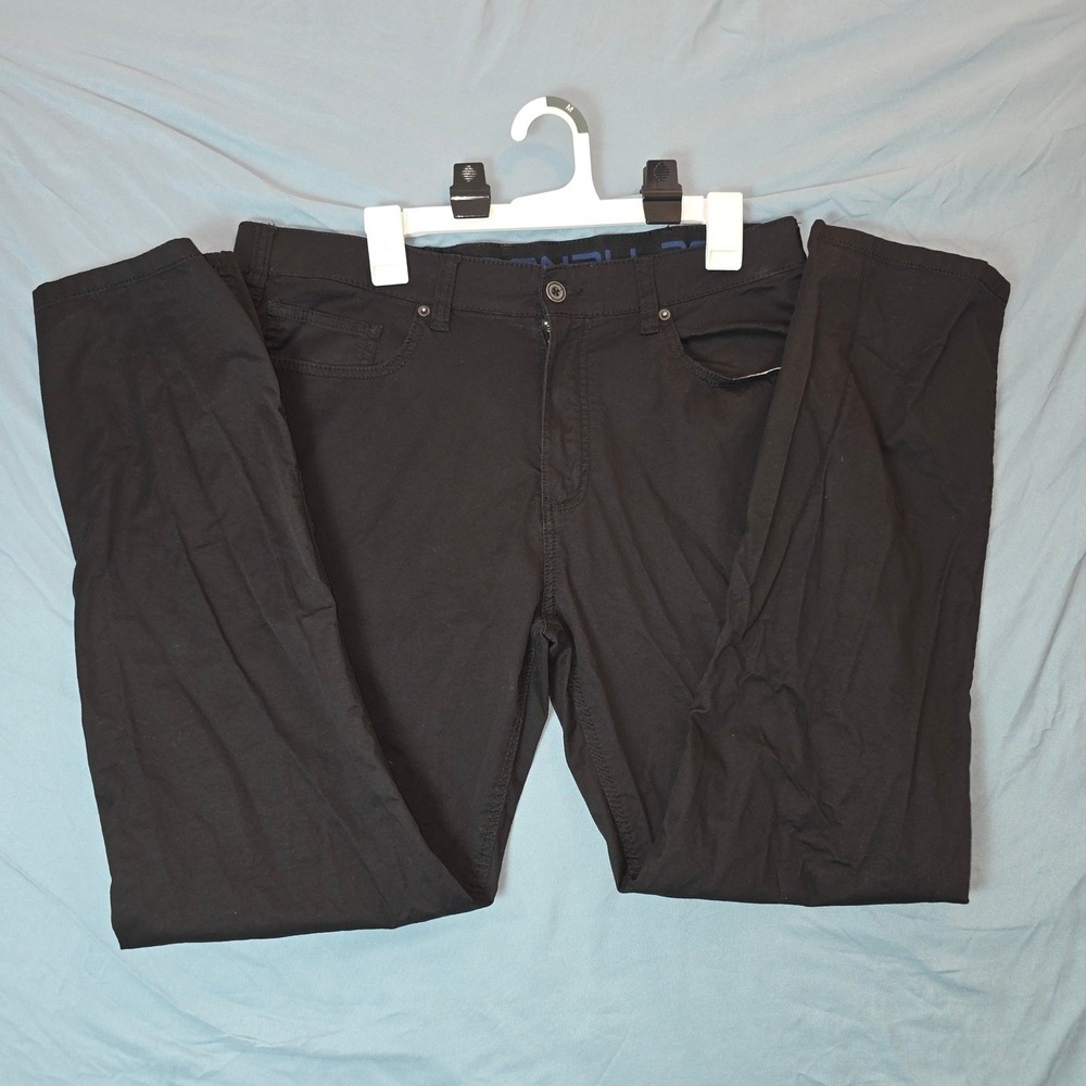 Denali Mens 36x32 Black Five Pocket Straight Leg Stretch Casual Pants Trousers‎